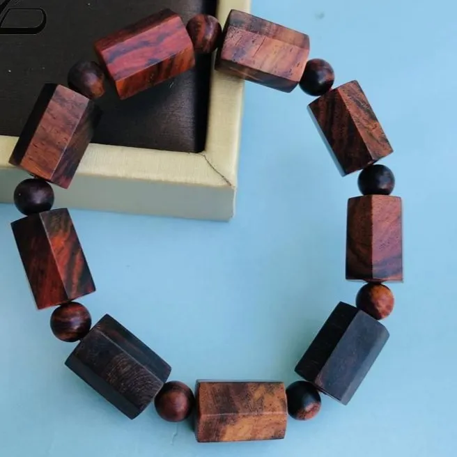 Round Ebony Wood Bead Bracelet
