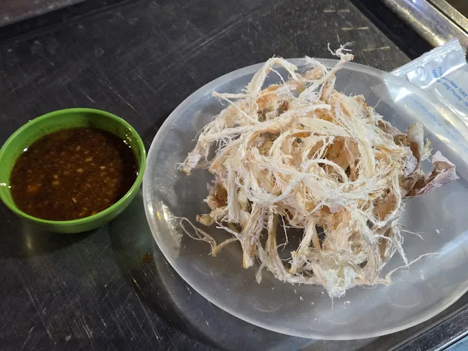 Dried squid with beer is always a winning combination