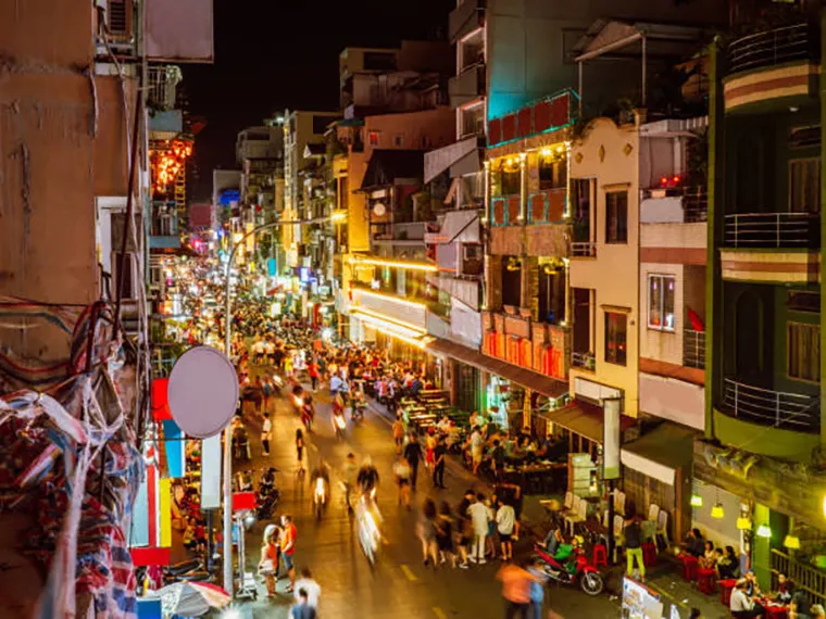 Experience the nightlife at Bui Vien walking street