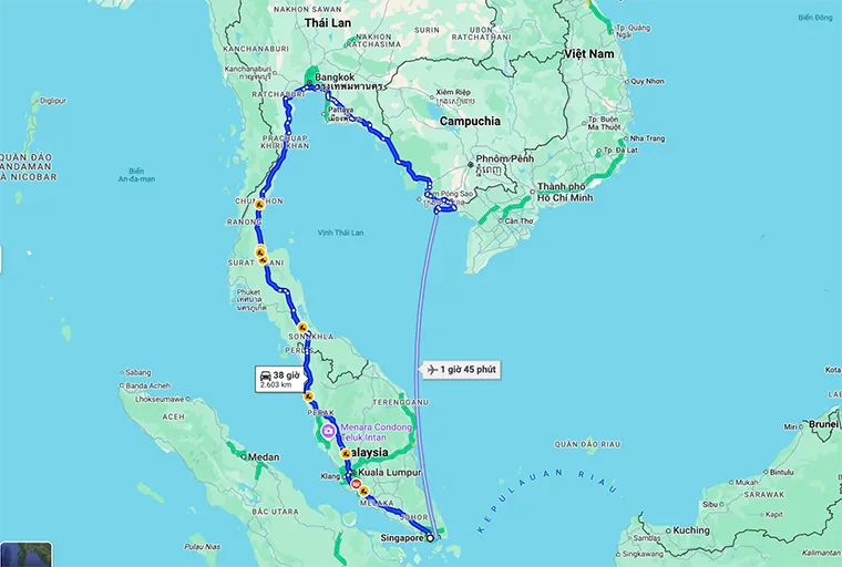 Distance from Singapore to Phu Quoc